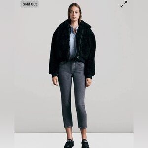 NWT rag & bona Nina high-rise ankle cigarette denim in grey, sz 30